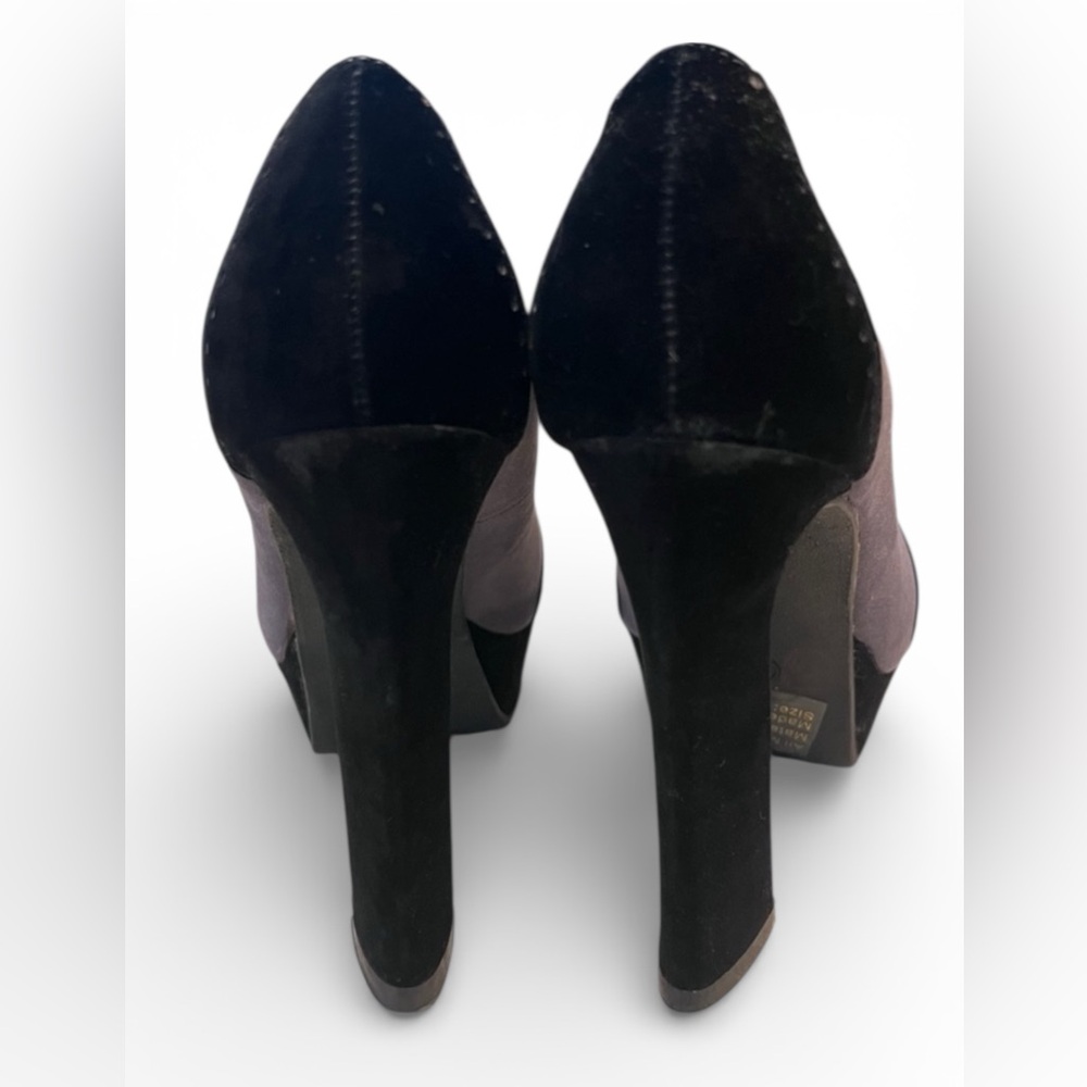 Kiss & Tell black velvet platform t-strap heels 1920s 1940s vintage style rock - Picture 5 of 9